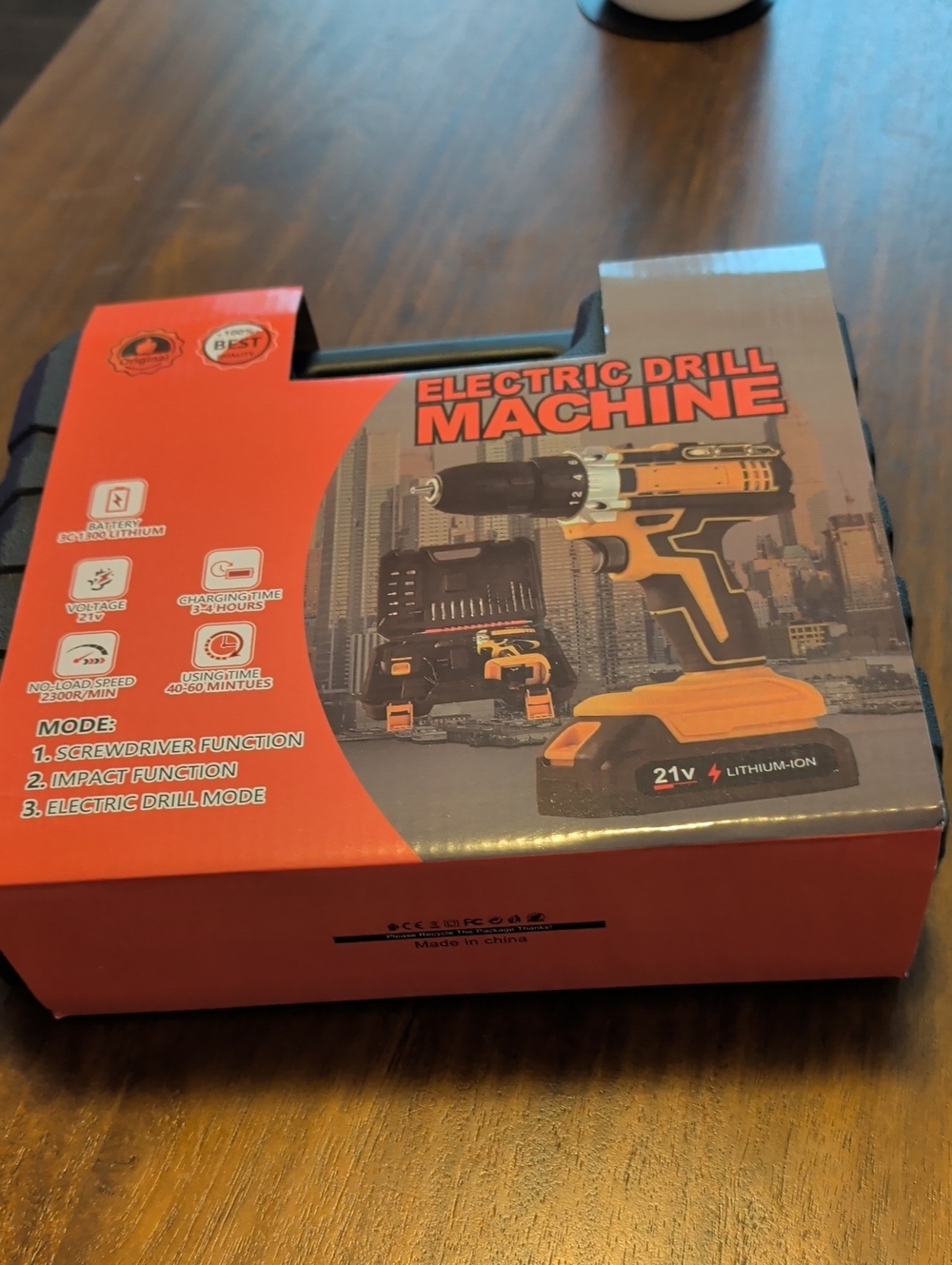 Electric Drill Machine Kit - Orange/Black